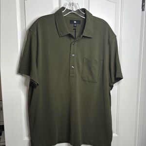 NWT BANANA REPUBLIC Men's Olive Green 100% Pique Polo Shirt size XL